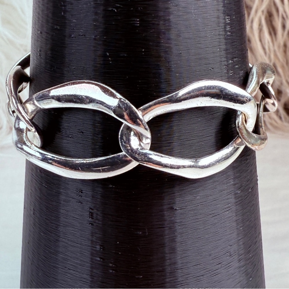 Vintage Silvertone, Chunky Chain, Toggle Closure … - image 5